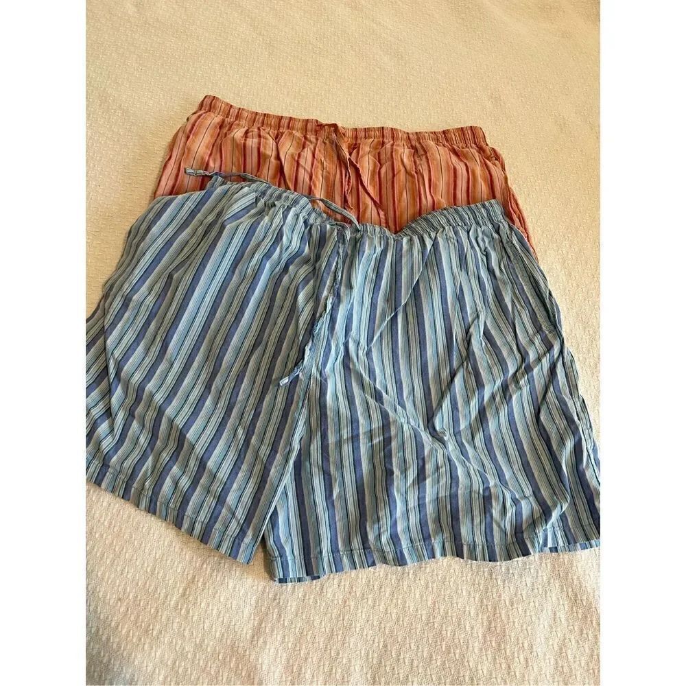 Set of 2 Vanity Fair striped Cotton pajama shorts